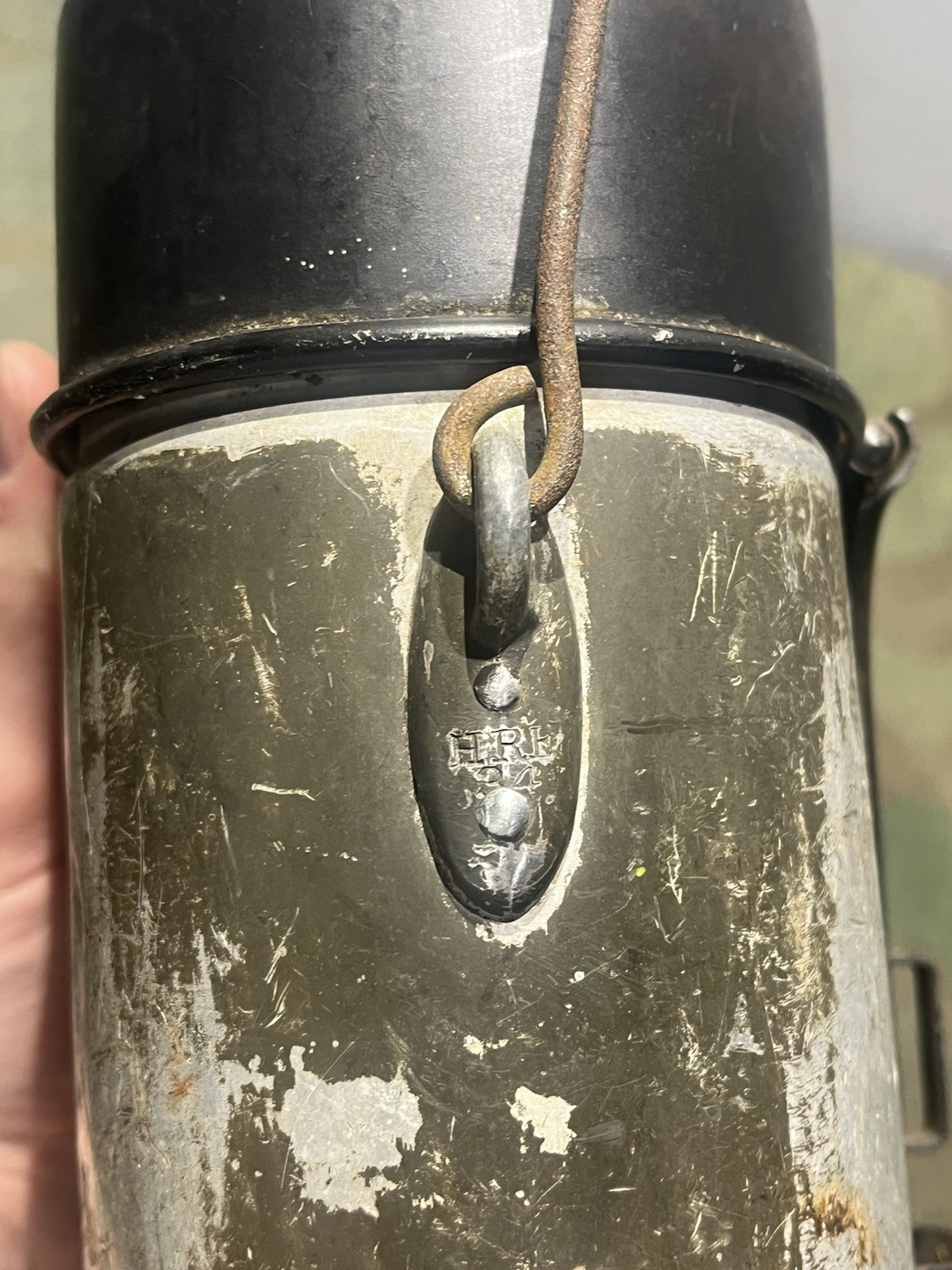 Original WW2 German M1910 Style Mess Tin Kit Marked HRE34 - Image 7