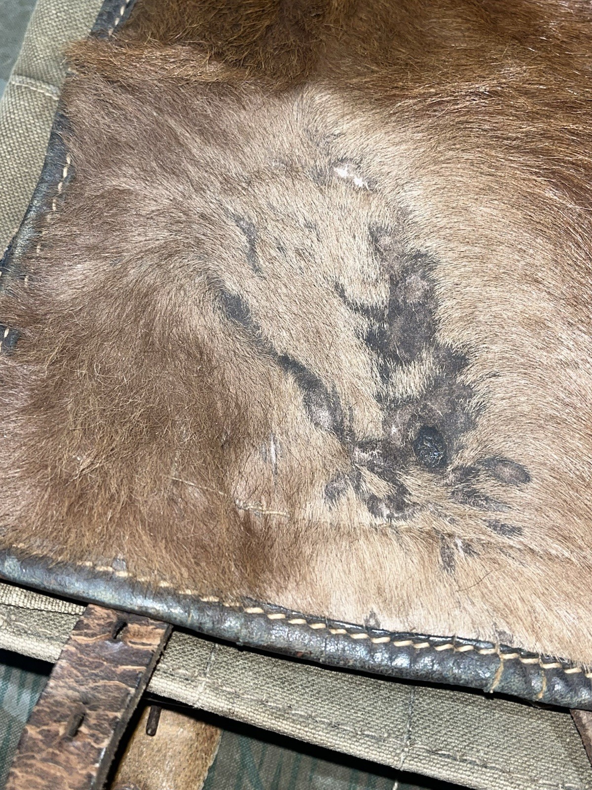 Original WW2 German Uniform M39 Pony Fur Tornister Backpack Marked ayo 42 - Image 2
