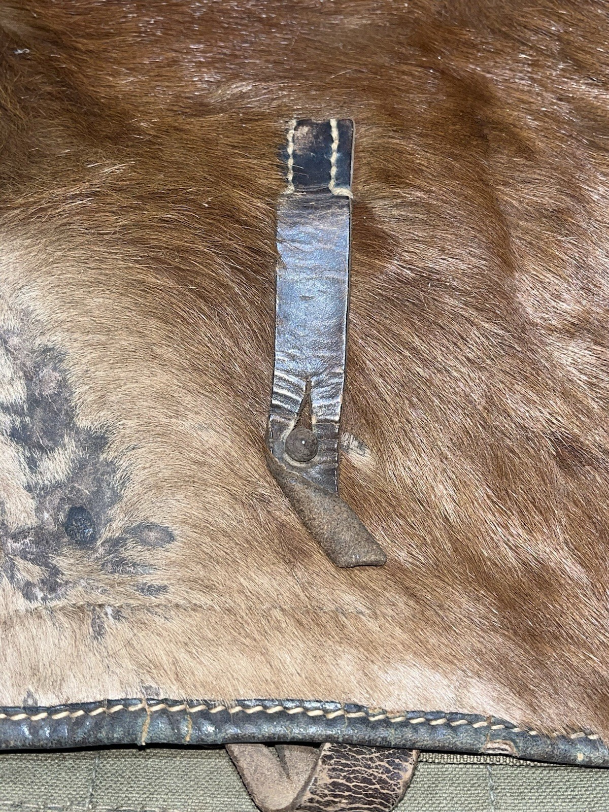 Original WW2 German Uniform M39 Pony Fur Tornister Backpack Marked ayo 42 - Image 3