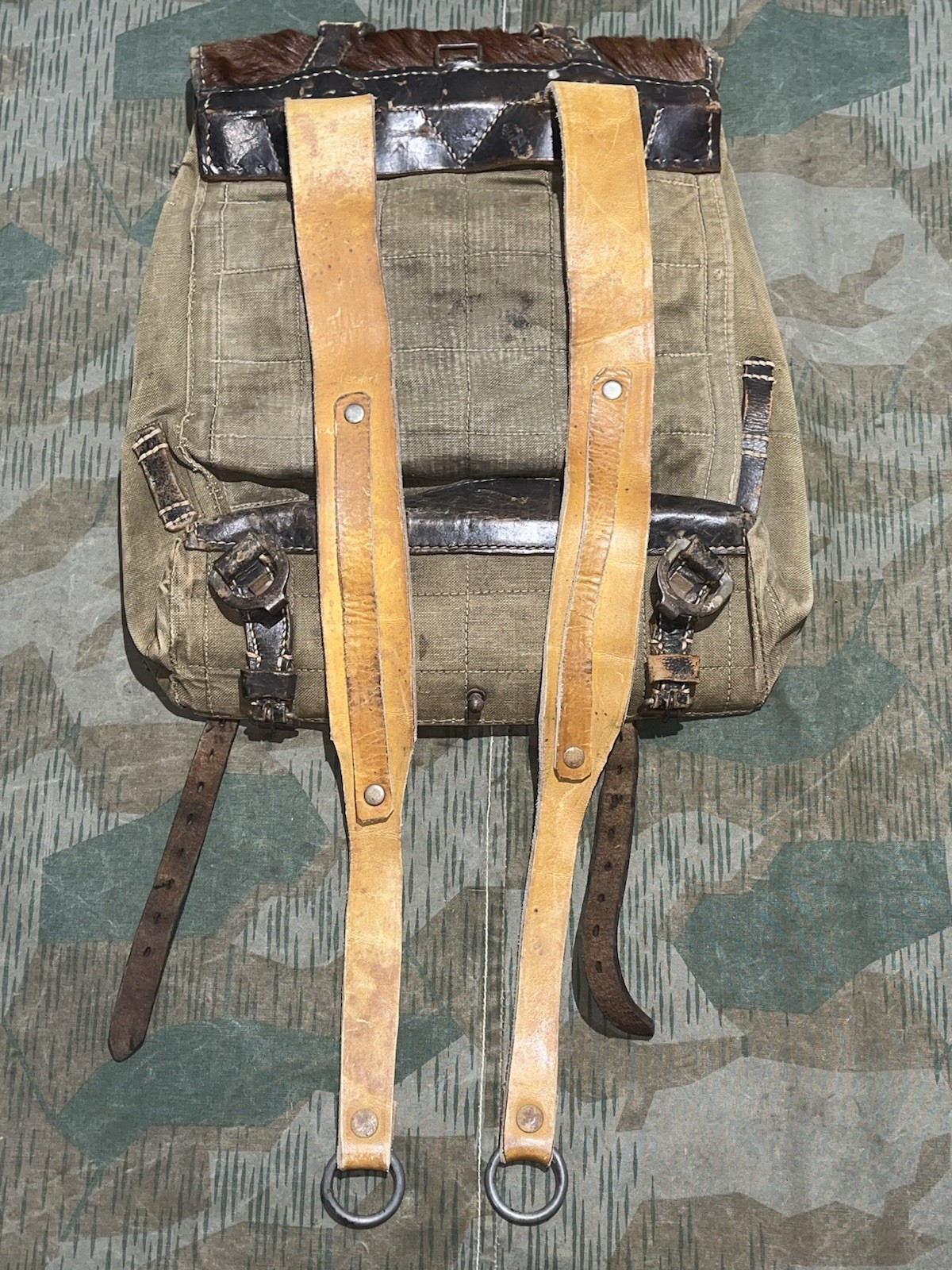 Original WW2 German Uniform M39 Pony Fur Tornister Backpack Marked ayo 42 - Image 6