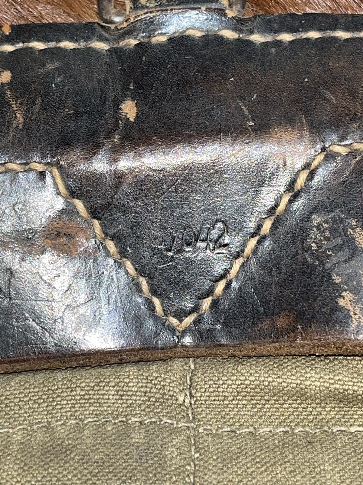 Original WW2 German Uniform M39 Pony Fur Tornister Backpack Marked ayo 42 - Image 8