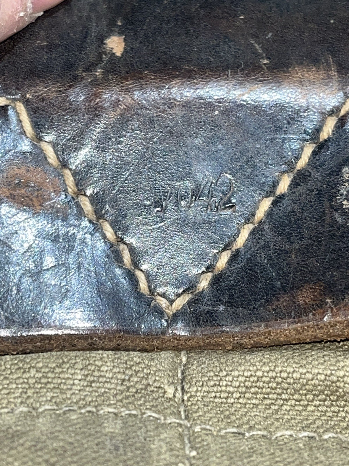 Original WW2 German Uniform M39 Pony Fur Tornister Backpack Marked ayo 42 - Image 9