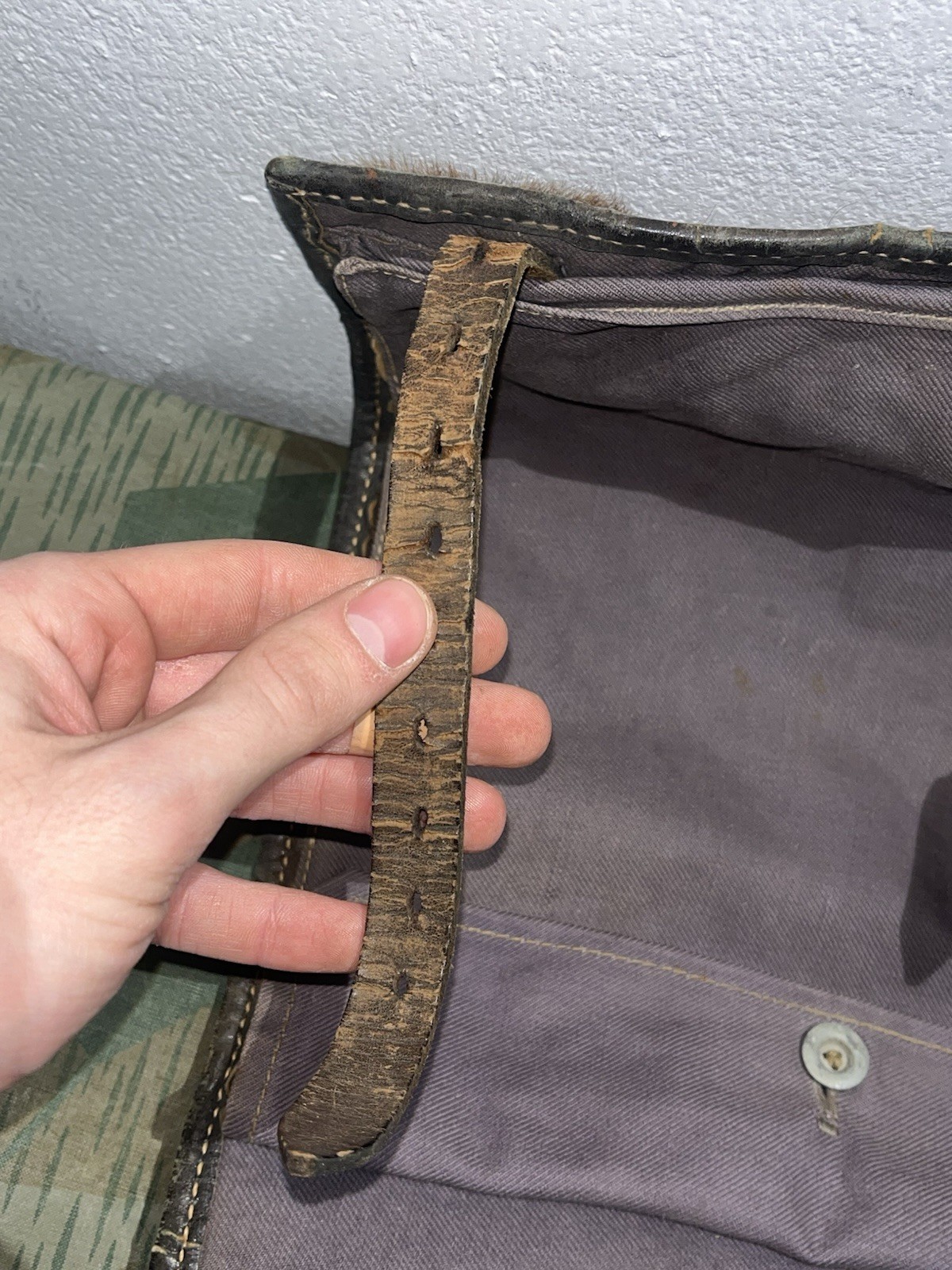 Original WW2 German Uniform M39 Pony Fur Tornister Backpack Marked ayo 42 - Image 13