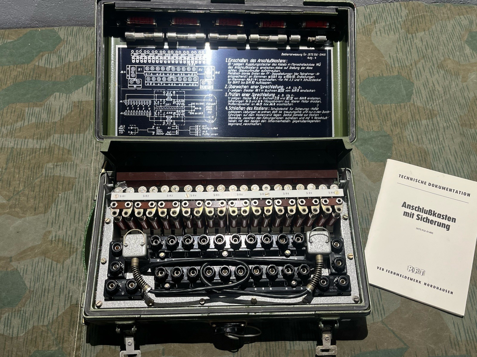 Post WW2 German Field Phone Switchboard High Voltage Protection Board OB62