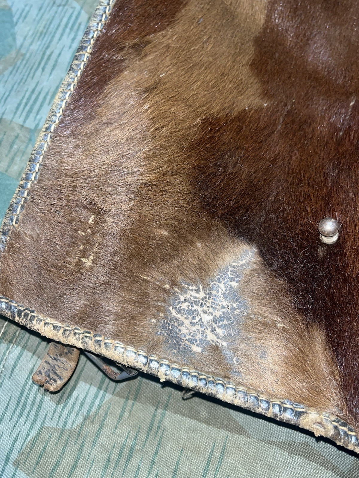 Original WW2 German Uniform M39 Pony Fur Tornister Backpack Marked kzl 43 - Image 2