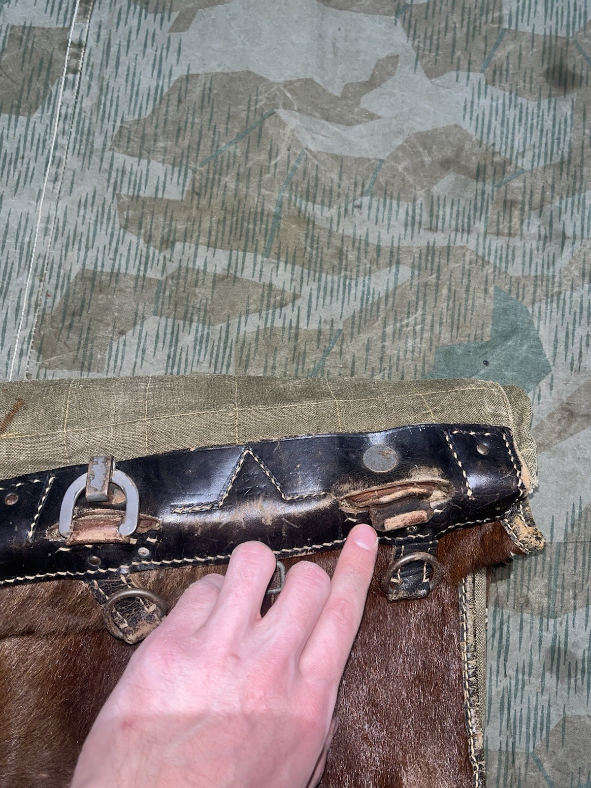 Original WW2 German Uniform M39 Pony Fur Tornister Backpack Marked kzl 43 - Image 9