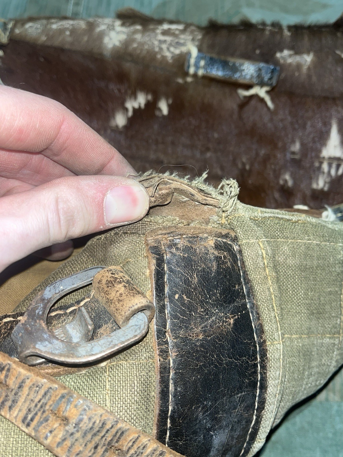 Original WW2 German Uniform M39 Pony Fur Tornister Backpack Marked kzl 43 - Image 11