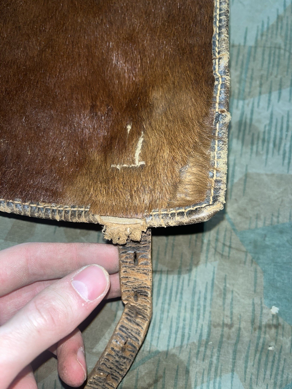 Original WW2 German Uniform M39 Pony Fur Tornister Backpack Marked kzl 43 - Image 23