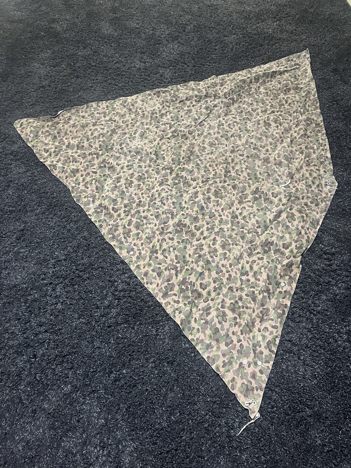 Post WW2 Austrian Pea Dot Camo Reversible Zeltbahn Poncho Tent Original Used - Image 2
