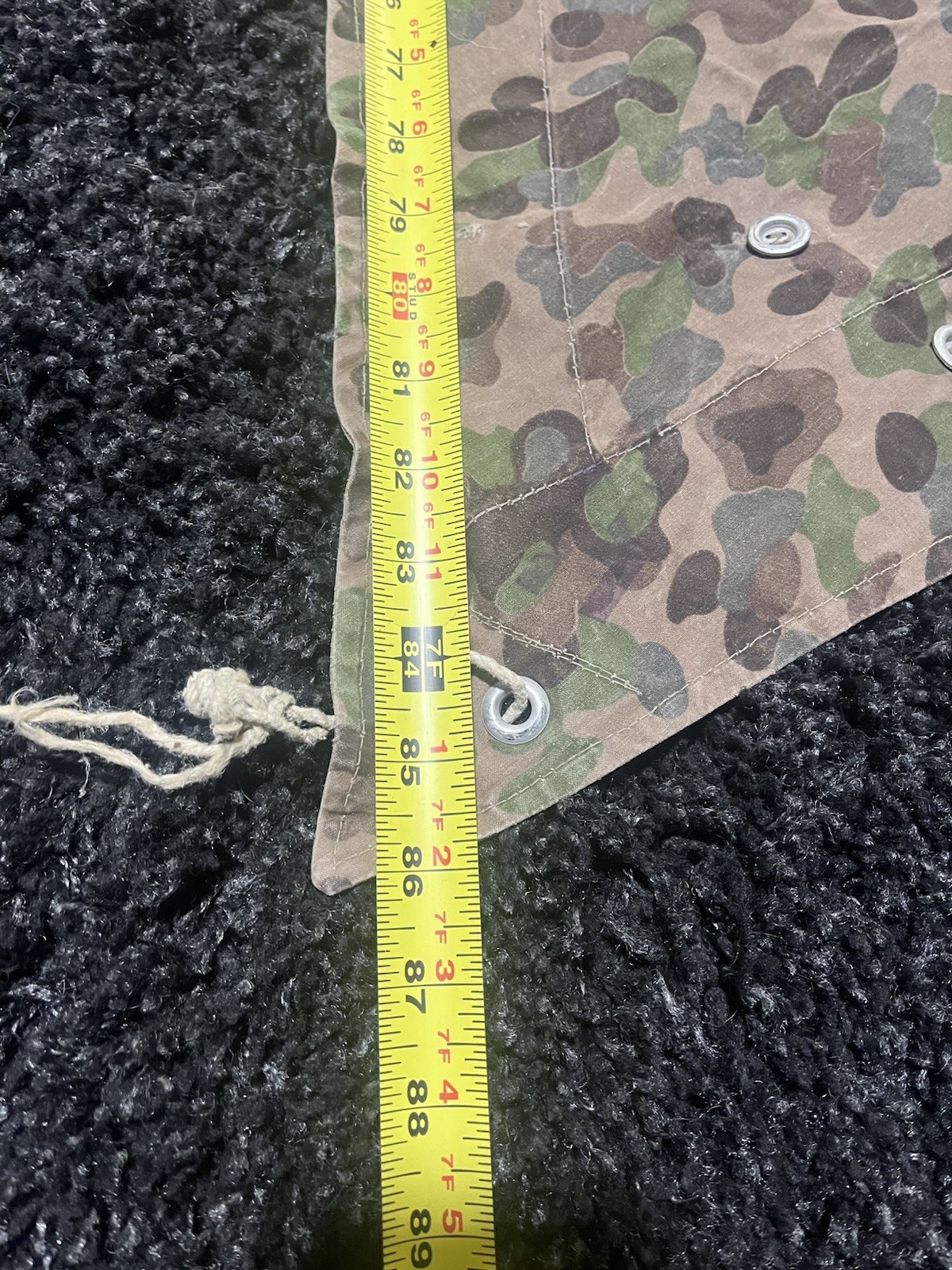 Post WW2 Austrian Pea Dot Camo Reversible Zeltbahn Poncho Tent Original Used - Image 10