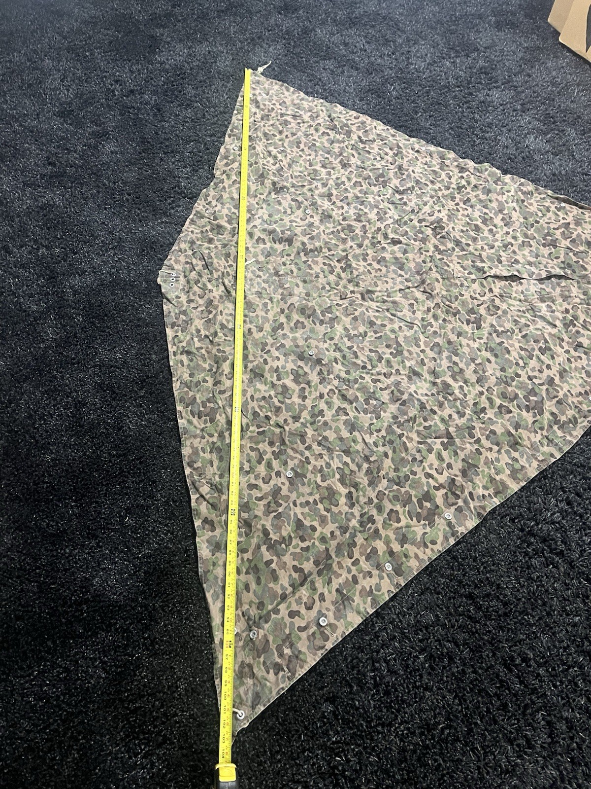 Post WW2 Austrian Pea Dot Camo Reversible Zeltbahn Poncho Tent Original Used - Image 13