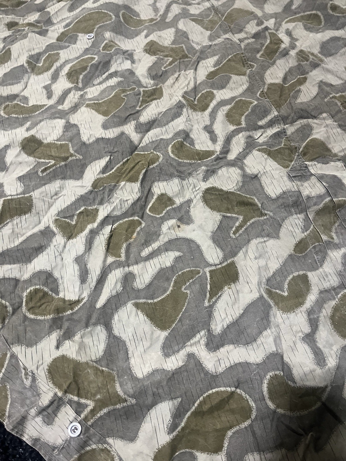 Post WW2 Austrian Pea Dot Camo Reversible Zeltbahn Poncho Tent Original Used - Image 21