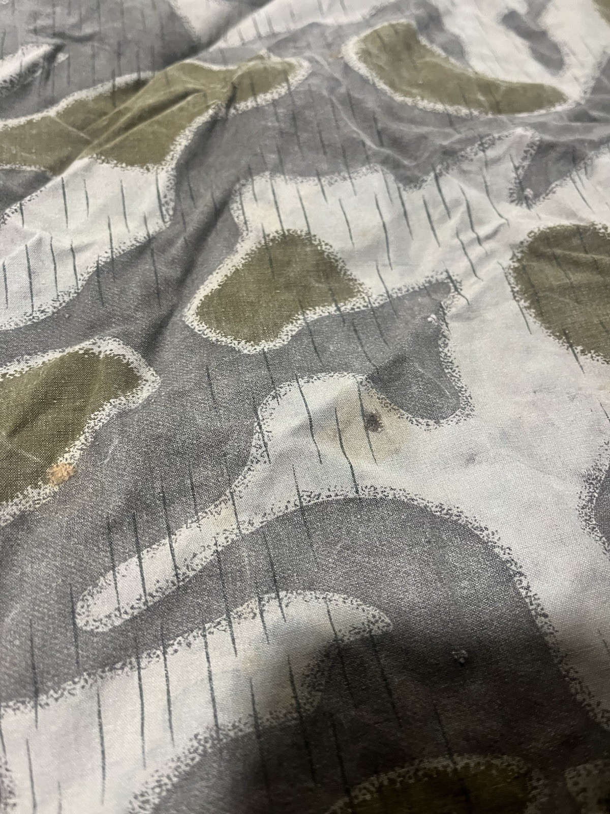 Post WW2 Austrian Pea Dot Camo Reversible Zeltbahn Poncho Tent Original Used - Image 22
