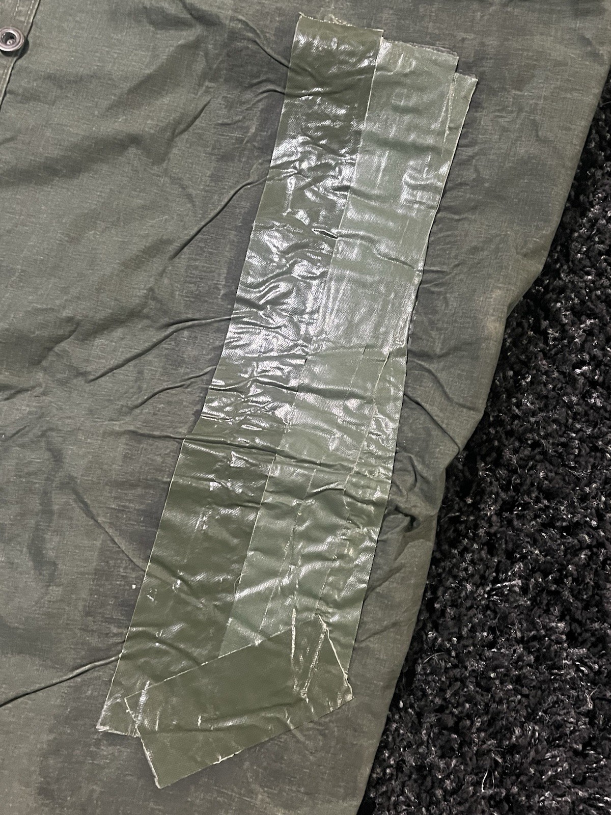 Post WW2 German Bundeswehr Flecktarn Camo Zeltbahn Poncho Tent Original w/ Defect - Image 17