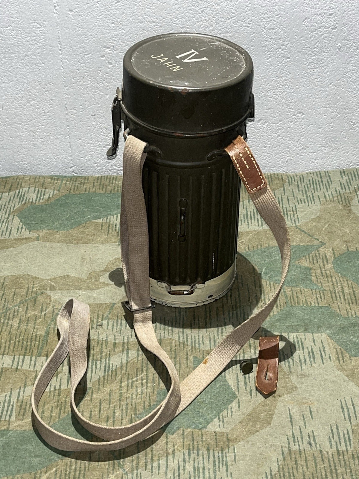 Original WW2 German GM30 / GM38 Gas Mask Canister's (Shoulder Strap ONLY)