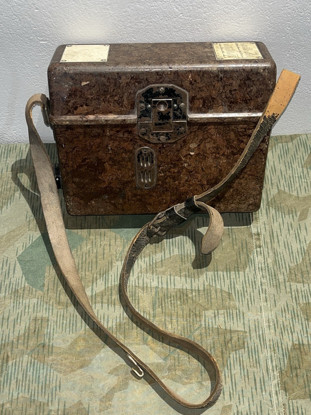 Original WW2 German FF33 Field Telephone / 10 Line Switchboard Leather Shoulder Strap Sling