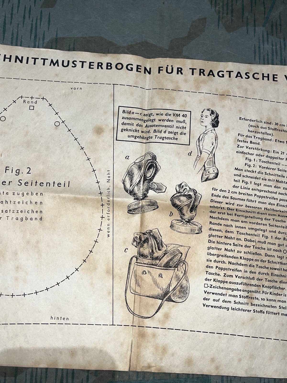 Original WW2 German VM40 Civil Gas Mask Instructional Advertisement Paper - Image 3