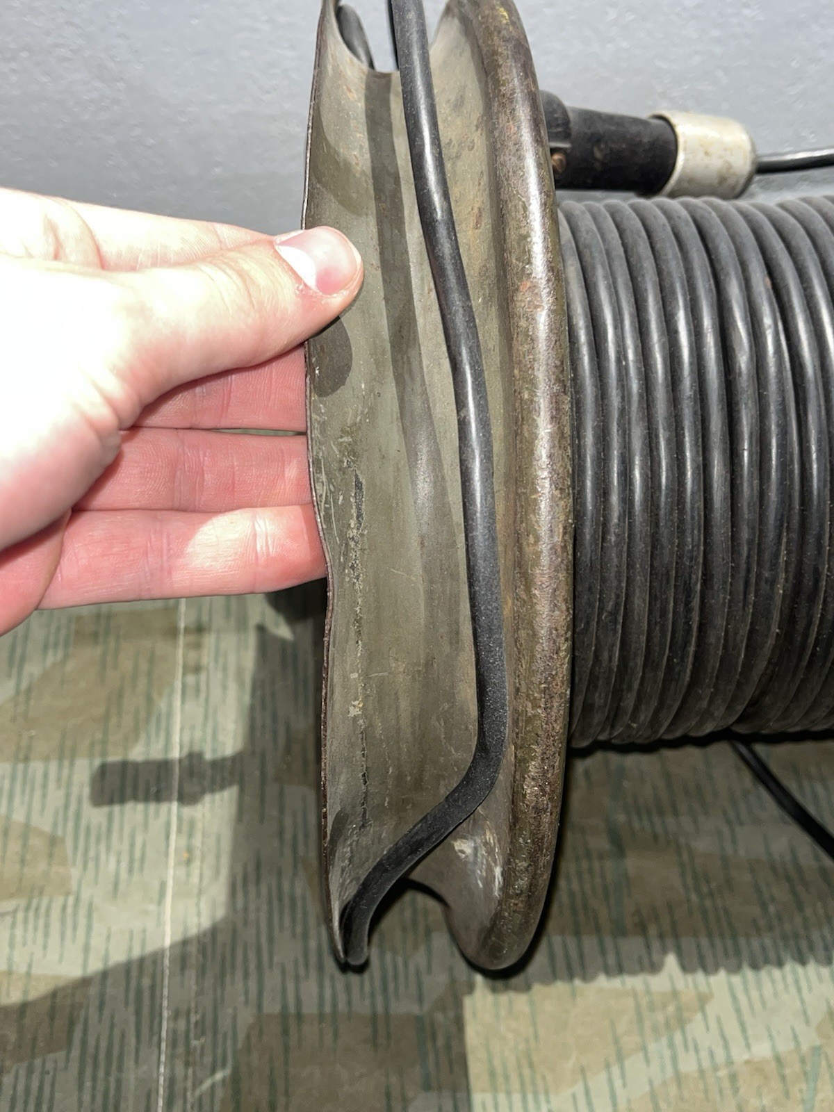 Original WW2 German Reichsbahn Railroad FF33 Field Phone Cable Reel Spool w/ Wire - Image 8