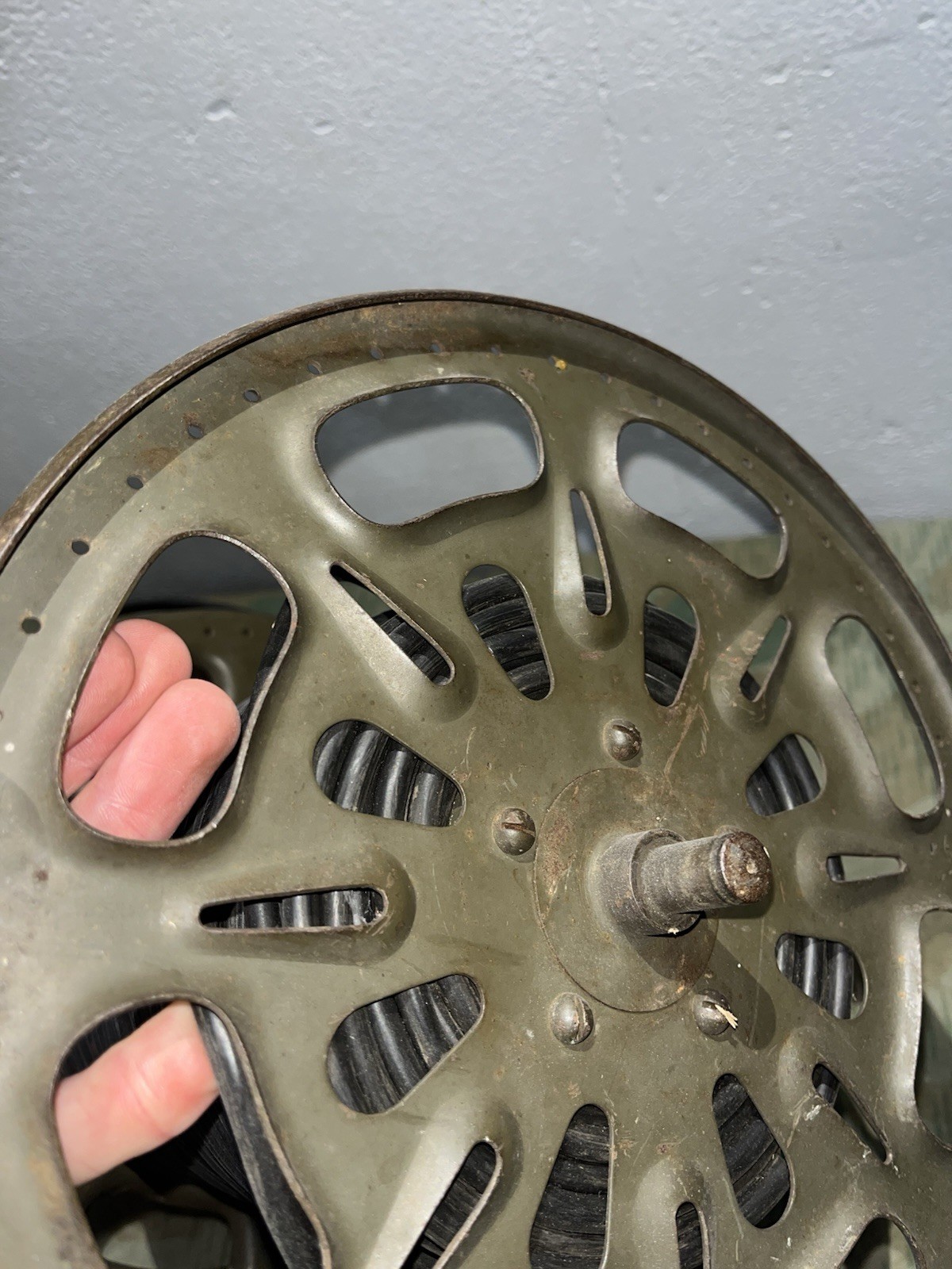 Original WW2 German Reichsbahn Railroad FF33 Field Phone Cable Reel Spool w/ Wire - Image 16
