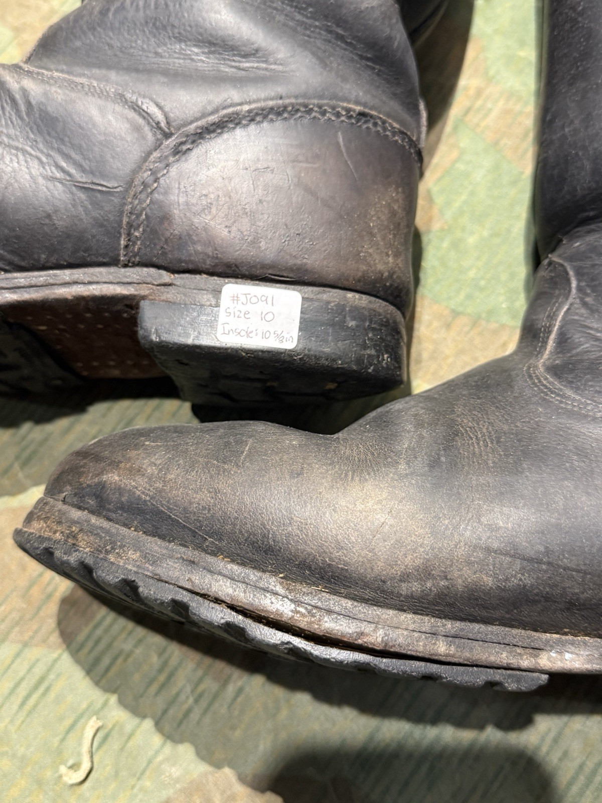 Size 10 WW2 German Style / PW Enlisted Combat Marching Jack Boots Wool Lined - Image 7