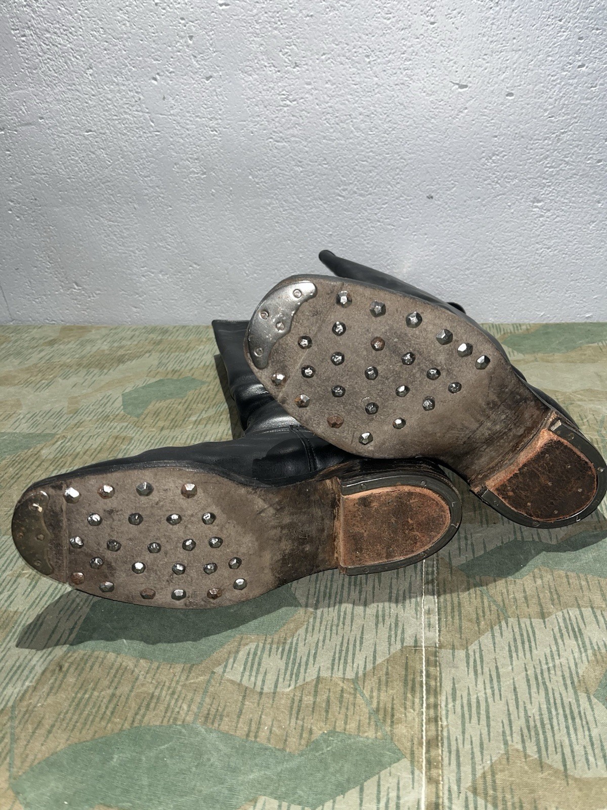 Size 8.5 Original WW2 German Uniform Combat / Marching Jack Boots w/ Hobnails - Image 2