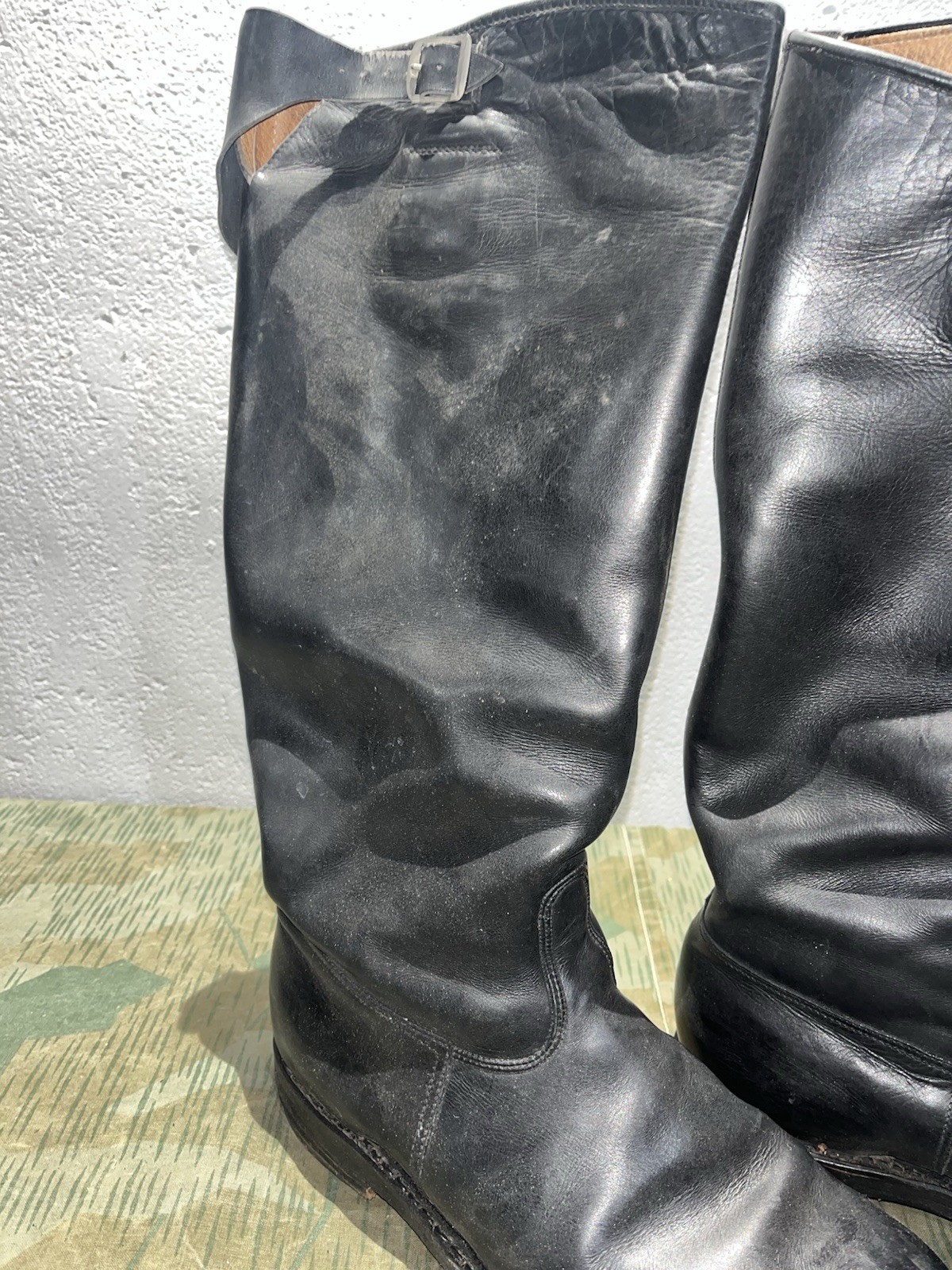 Size 8.5 Original WW2 German Uniform Combat / Marching Jack Boots w/ Hobnails - Image 7