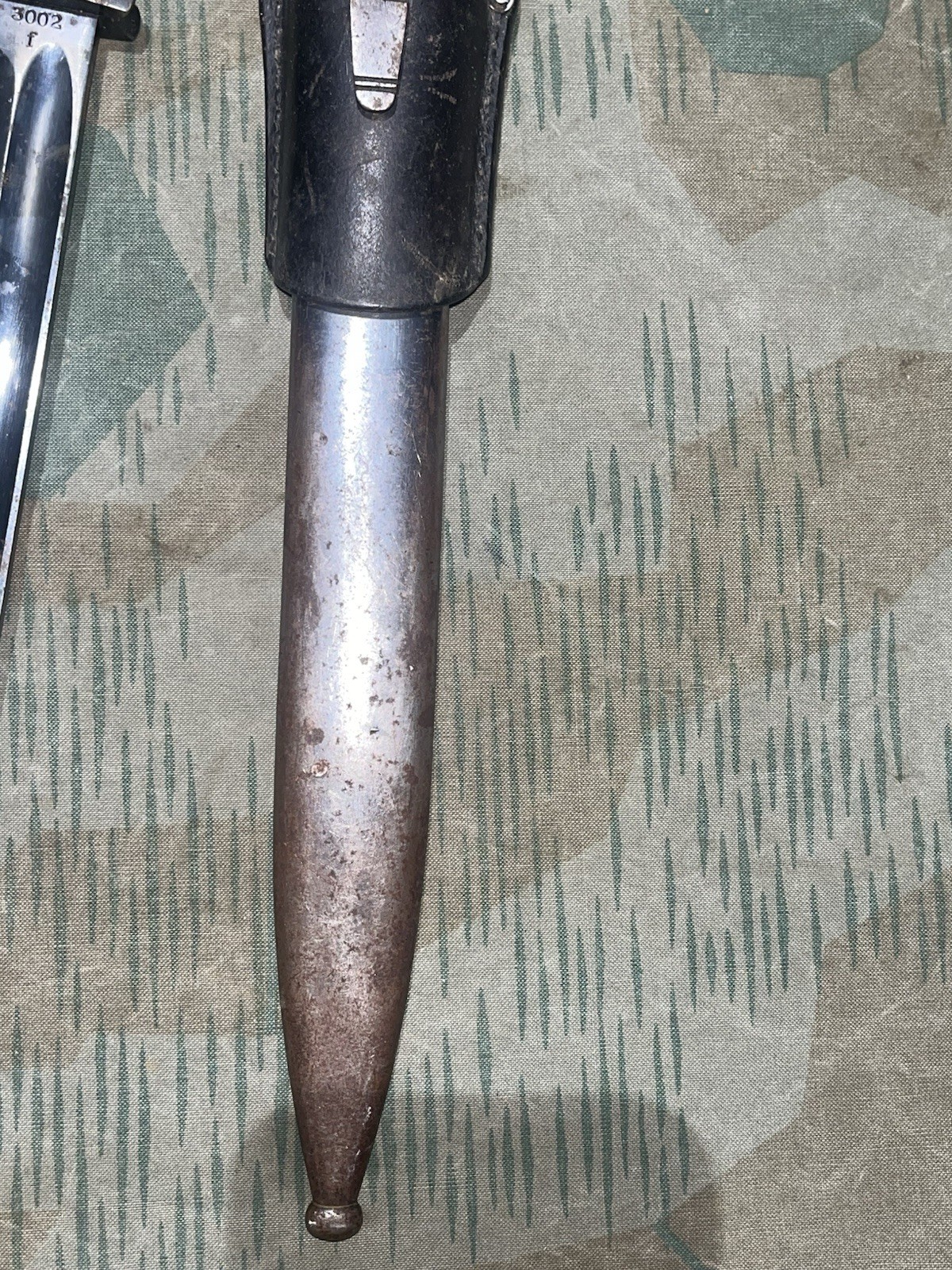 Original WW2 German Uniform K98 Bayonet, Scabbard, & Frog Matching #’s Berg & Co - Image 2