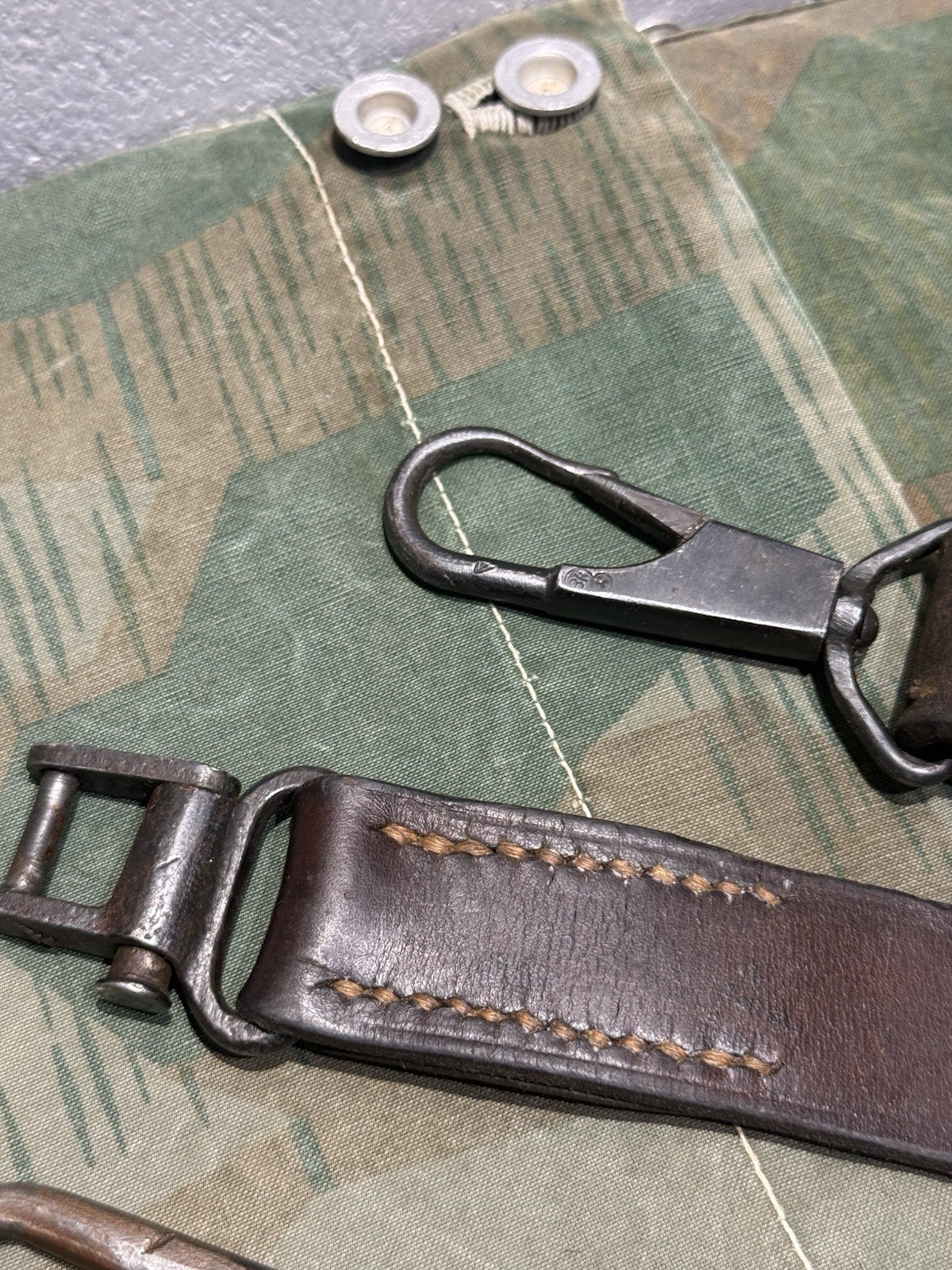WW2 German Style / Yugo Mg34 Mg42 Leather Shoulder Strap Sling (1x Only) Very Good Cond. - Image 4