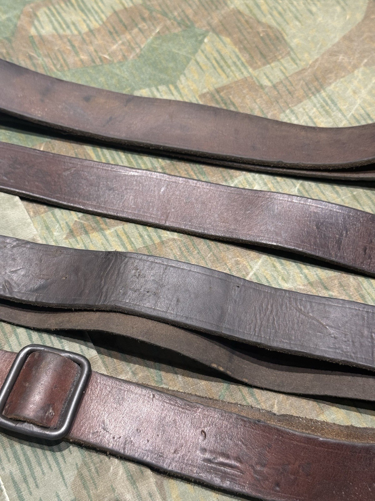 WW2 German Style / Yugo Mg34 Mg42 Leather Shoulder Strap Sling (1x Only) Very Good Cond. - Image 5
