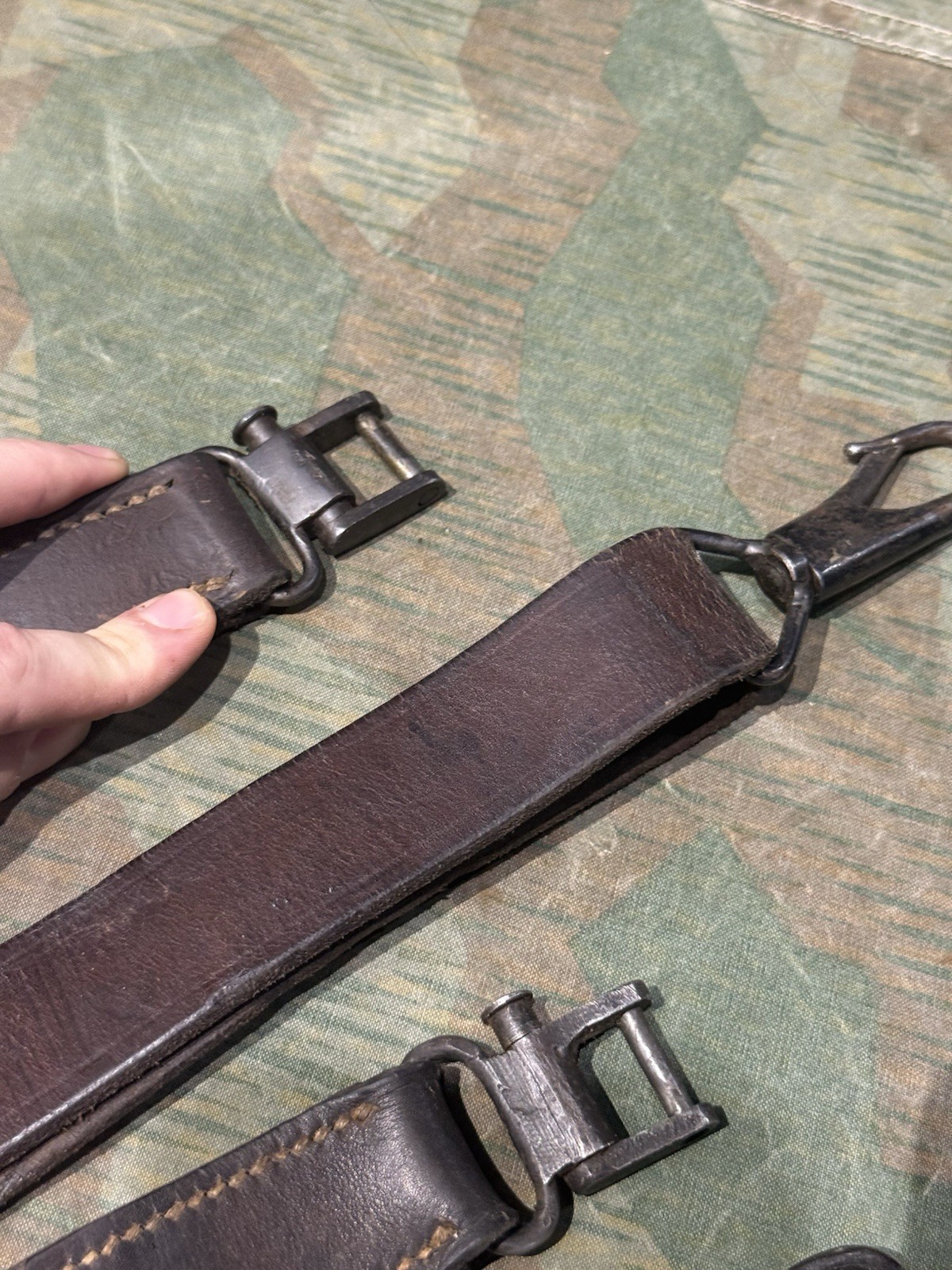 WW2 German Style / Yugo Mg34 Mg42 Leather Shoulder Strap Sling (1x Only) Very Good Cond. - Image 9