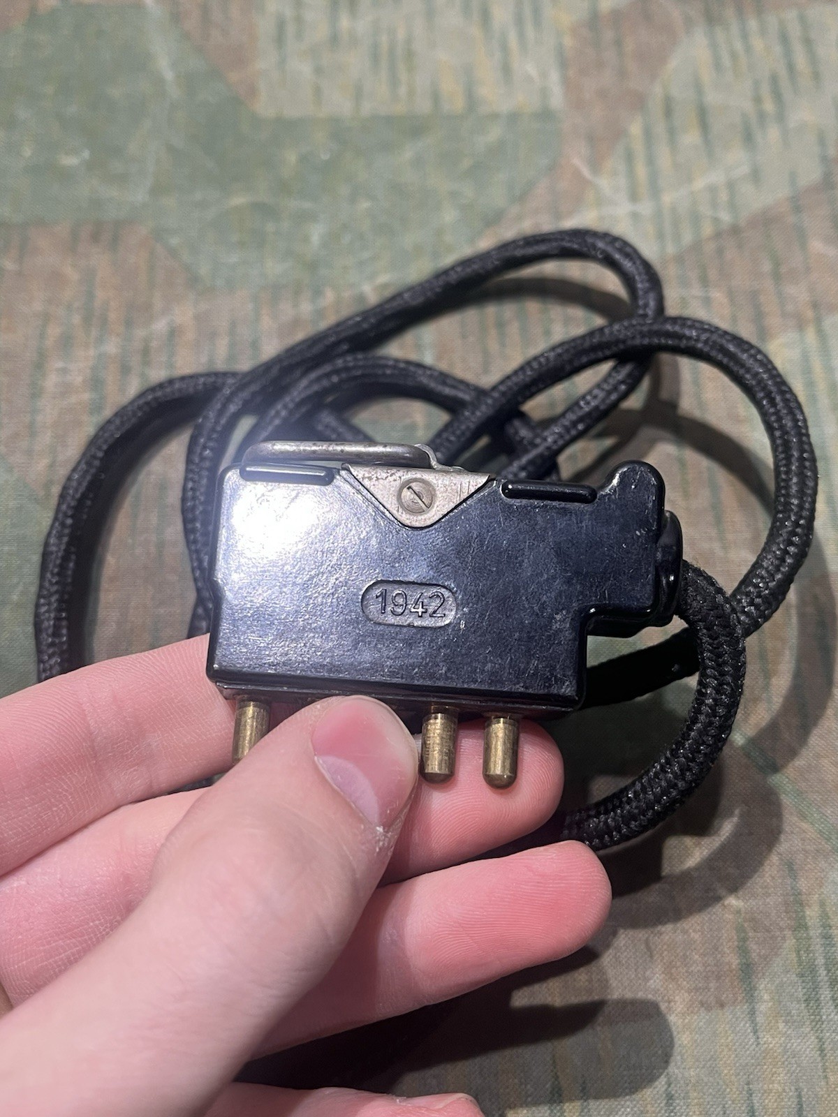 Original WW2 German FF33 Field Phone Telephone Handset (Extension Cord Only) - Image 7