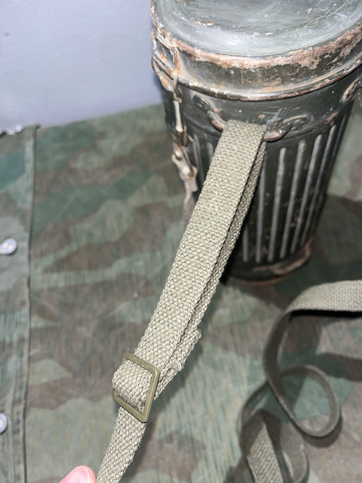 WW2 German Style / Post War GM30 / GM38 Gas Mask Canister's (Shoulder Strap ONLY) - Image 4