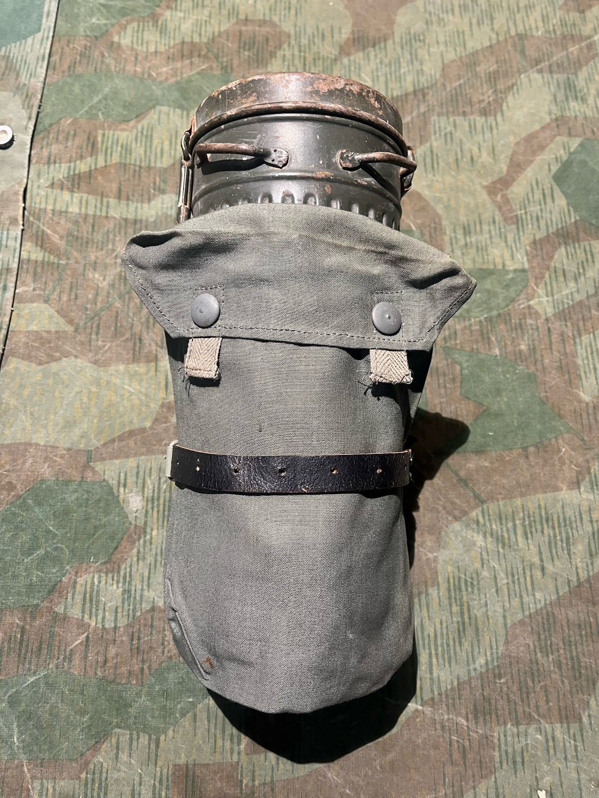 Original WW2 German GM30 / GM38 Gas Mask Canister's (Cape Pouch ONLY) Marked