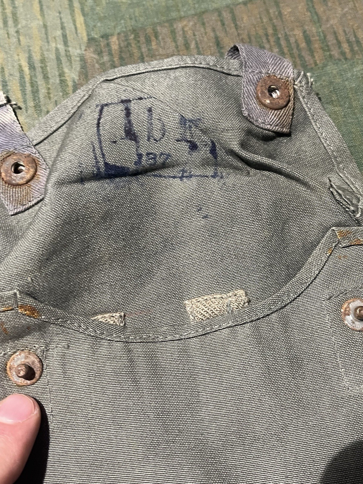 Original WW2 German GM30 / GM38 Gas Mask Canister's (Cape Pouch ONLY) Marked - Image 18