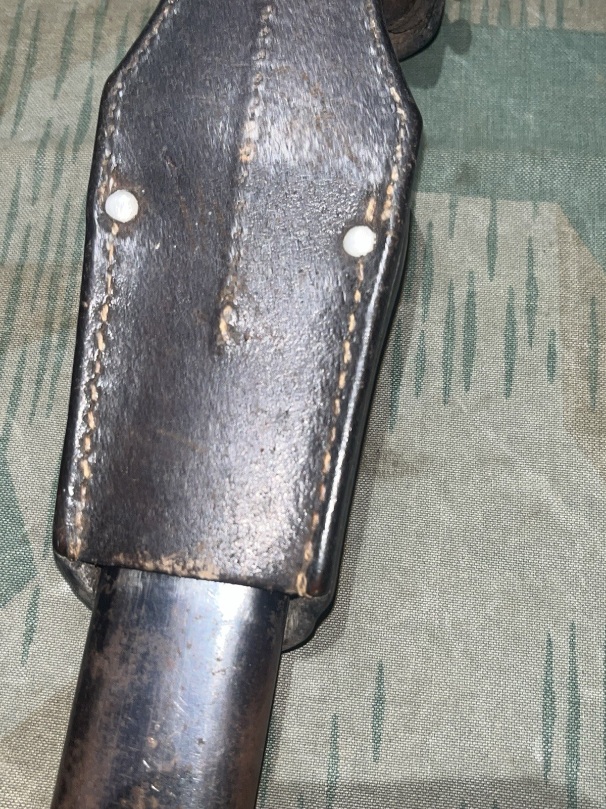 Original WW2 German Uniform K98 Bayonet, Scabbard, & Frog Matching #’s Berg & Co - Image 11