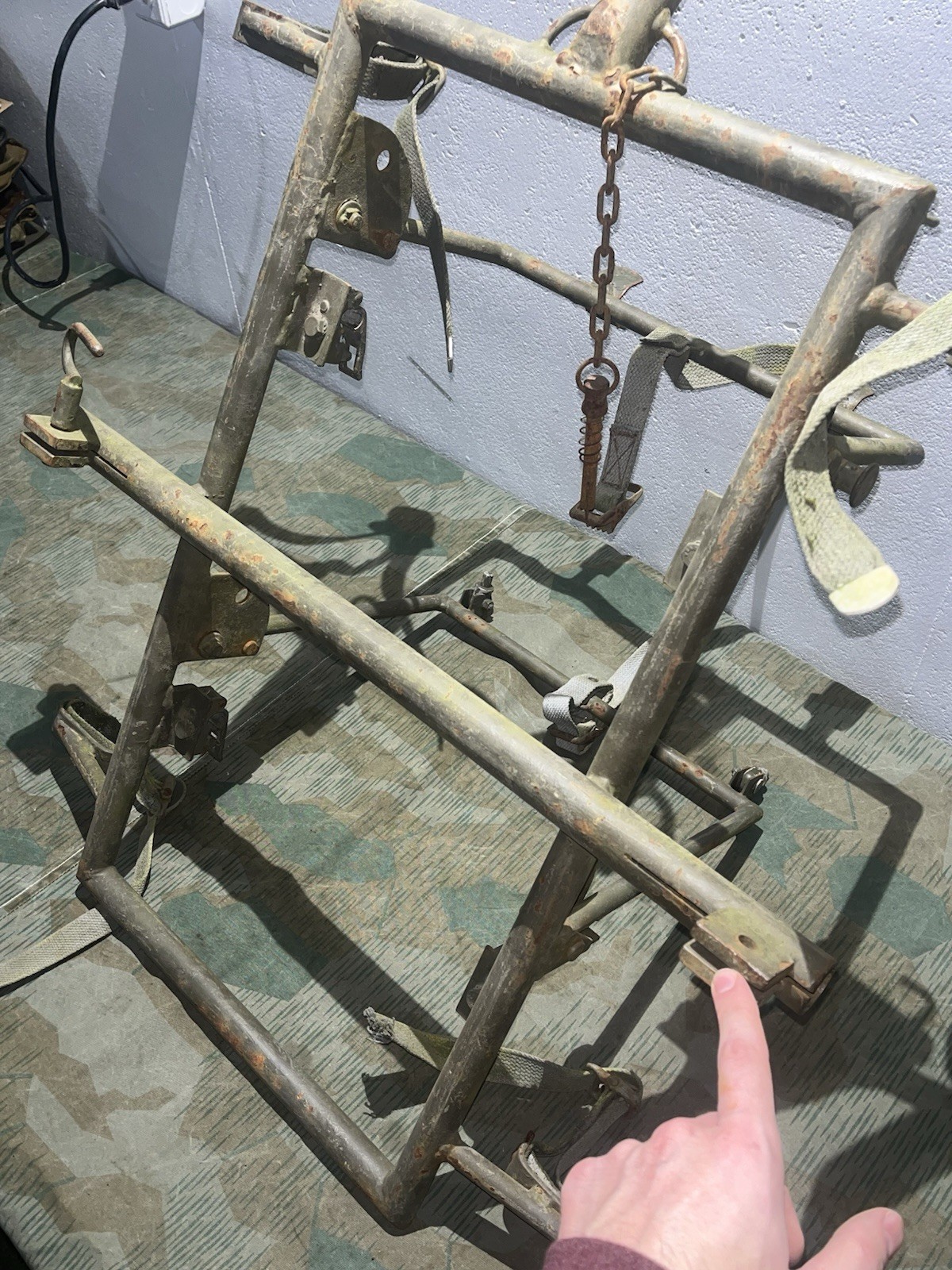 Post WW2 German FF33 Field Telephone Wire Cart (Holds Spools + Backpack Carrier) - Image 8