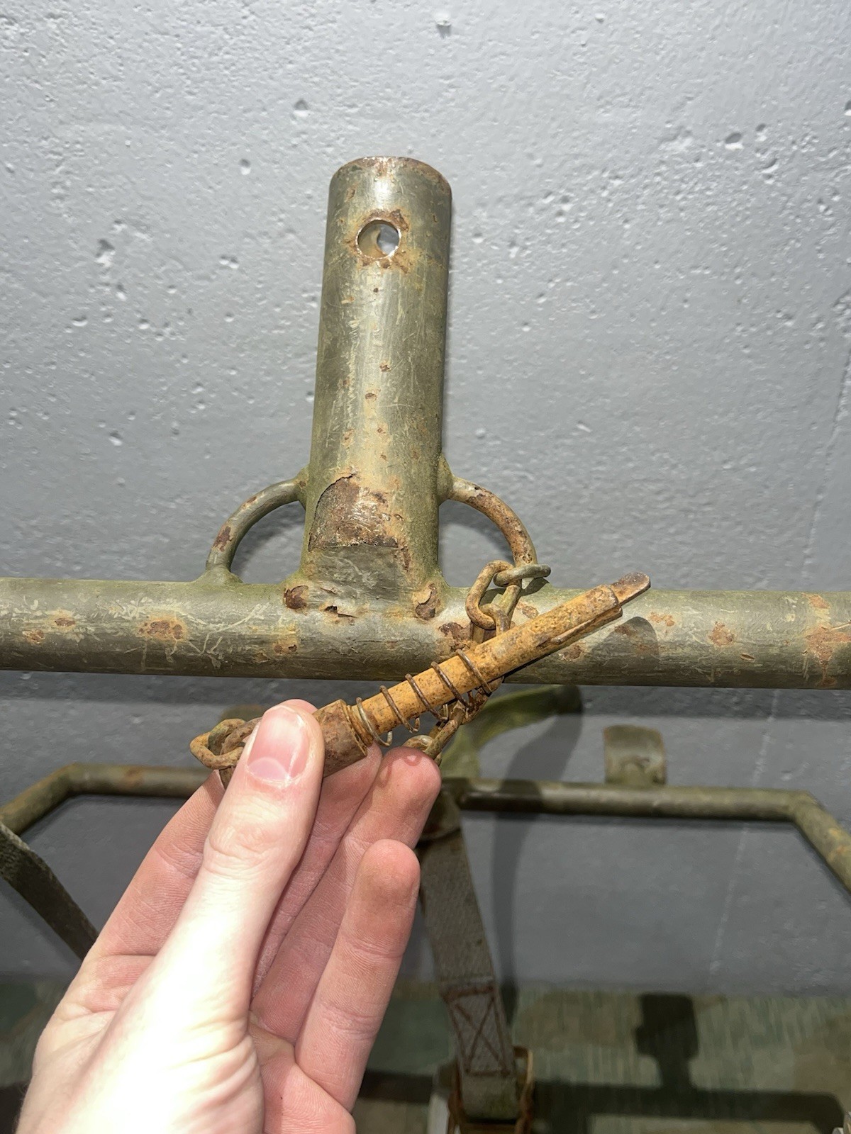 Post WW2 German FF33 Field Telephone Wire Cart (Holds Spools + Backpack Carrier) - Image 9