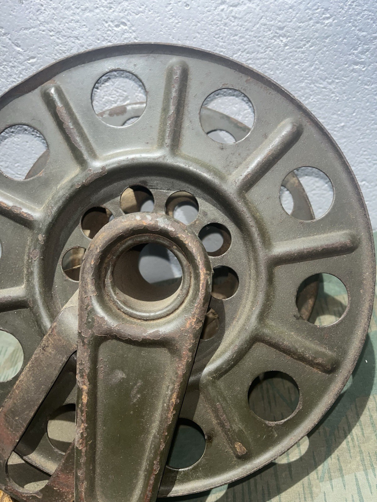 Original WW2 German FF33 Field Telephone Wire Hand Cable Reel 1939 - Image 6