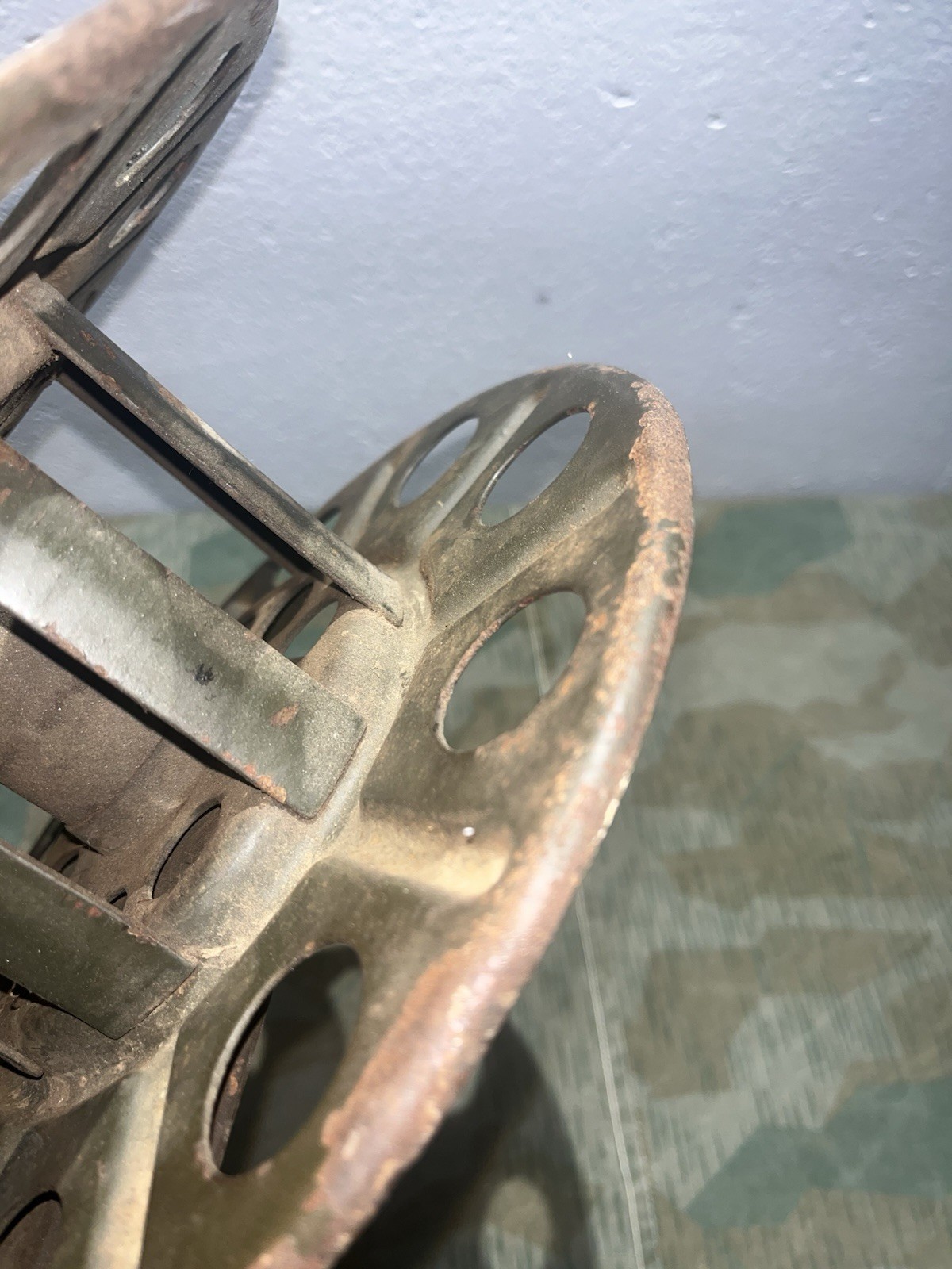 Original WW2 German FF33 Field Telephone Wire Hand Cable Reel 1939 - Image 17