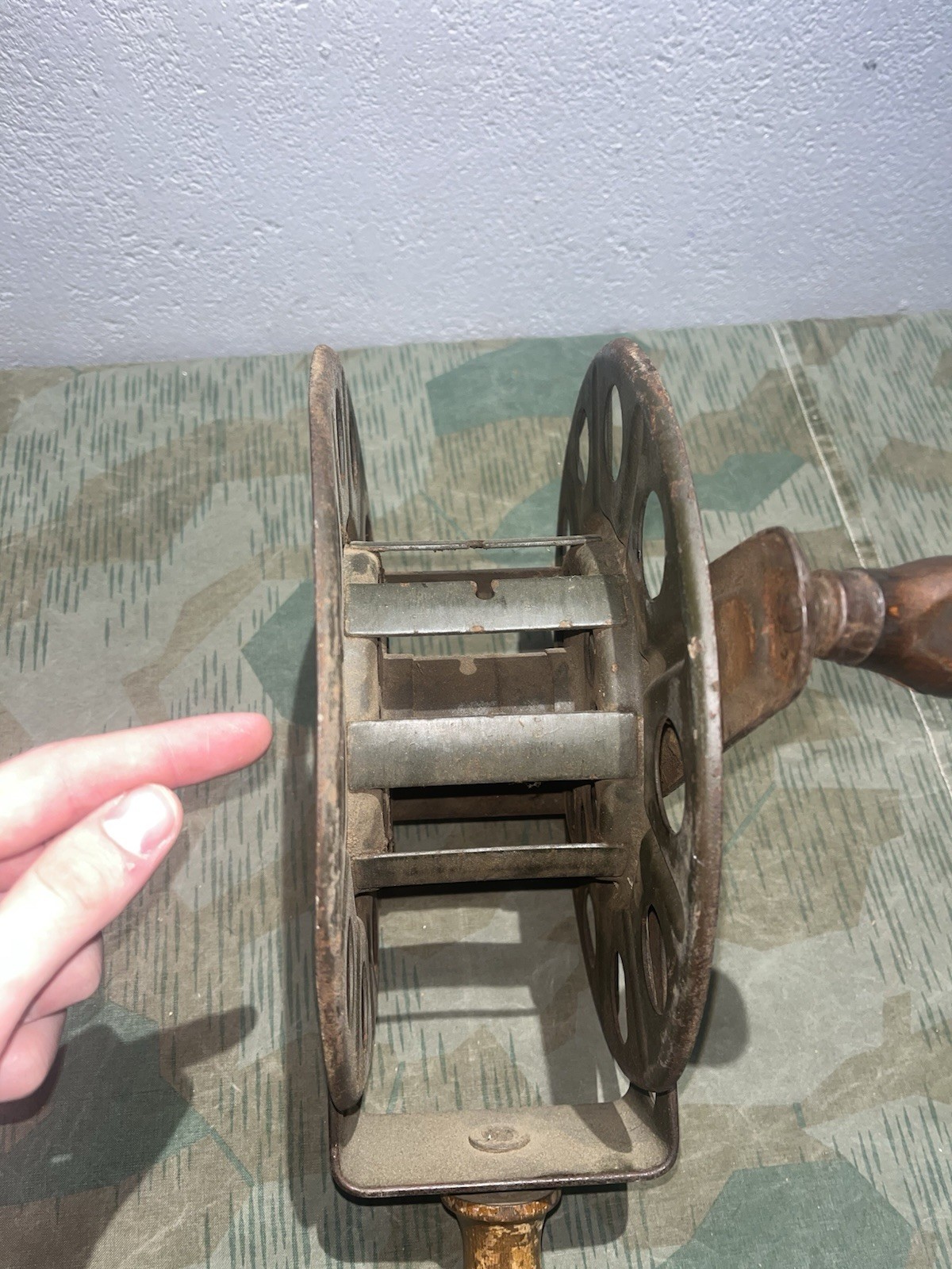 Original WW2 German FF33 Field Telephone Wire Hand Cable Reel 1939 - Image 21