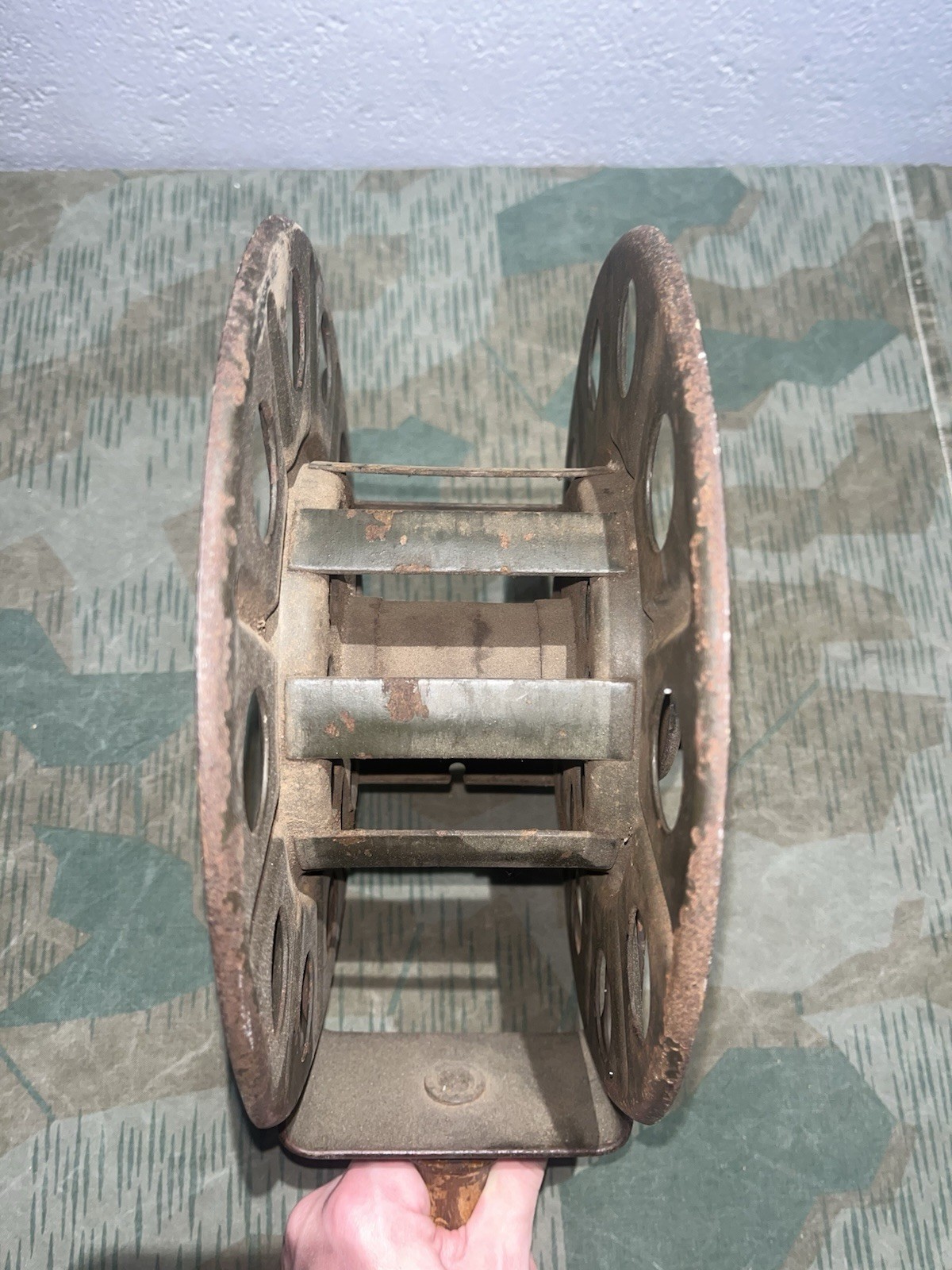 Original WW2 German FF33 Field Telephone Wire Hand Cable Reel 1939 - Image 22