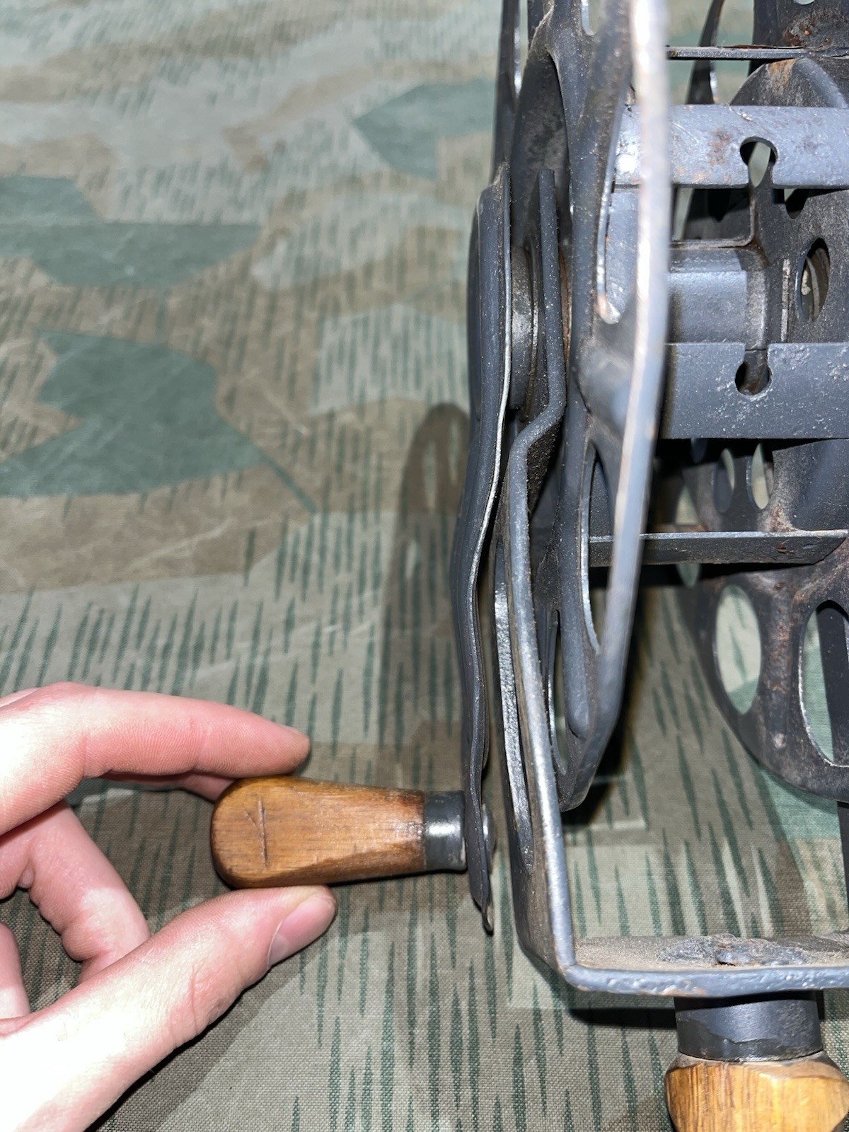 Original WW2 German FF33 Field Telephone Wire Hand Cable Reel - Image 5