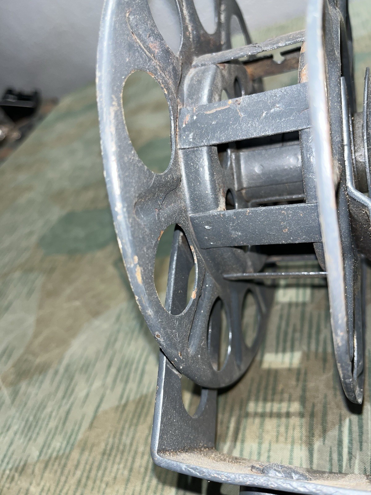 Original WW2 German FF33 Field Telephone Wire Hand Cable Reel - Image 10