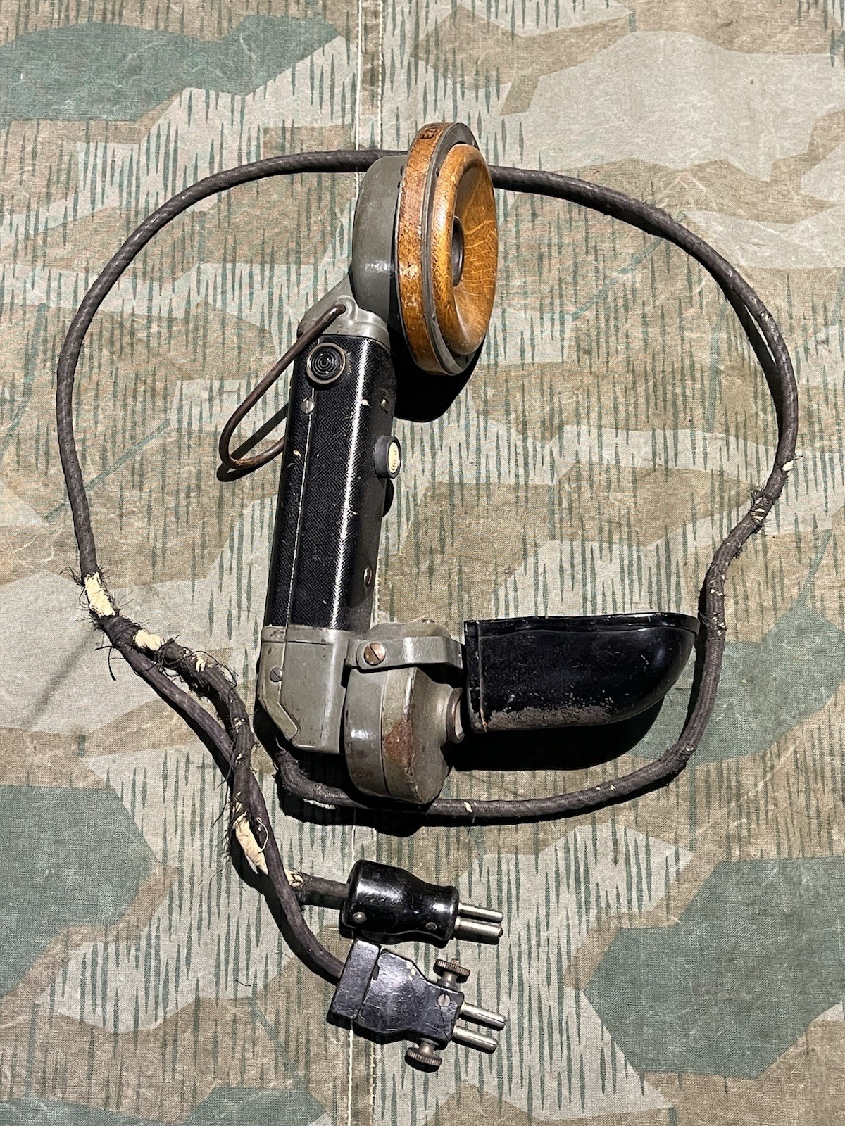 Original WW1 German Field Phone Feldfernsprecher Spare Handset w/ Plugs FF16