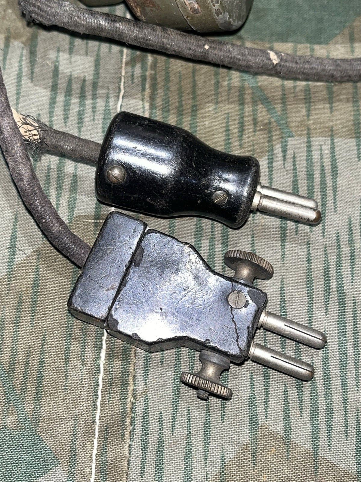 Original WW1 German Field Phone Feldfernsprecher Spare Handset w/ Plugs FF16 - Image 3