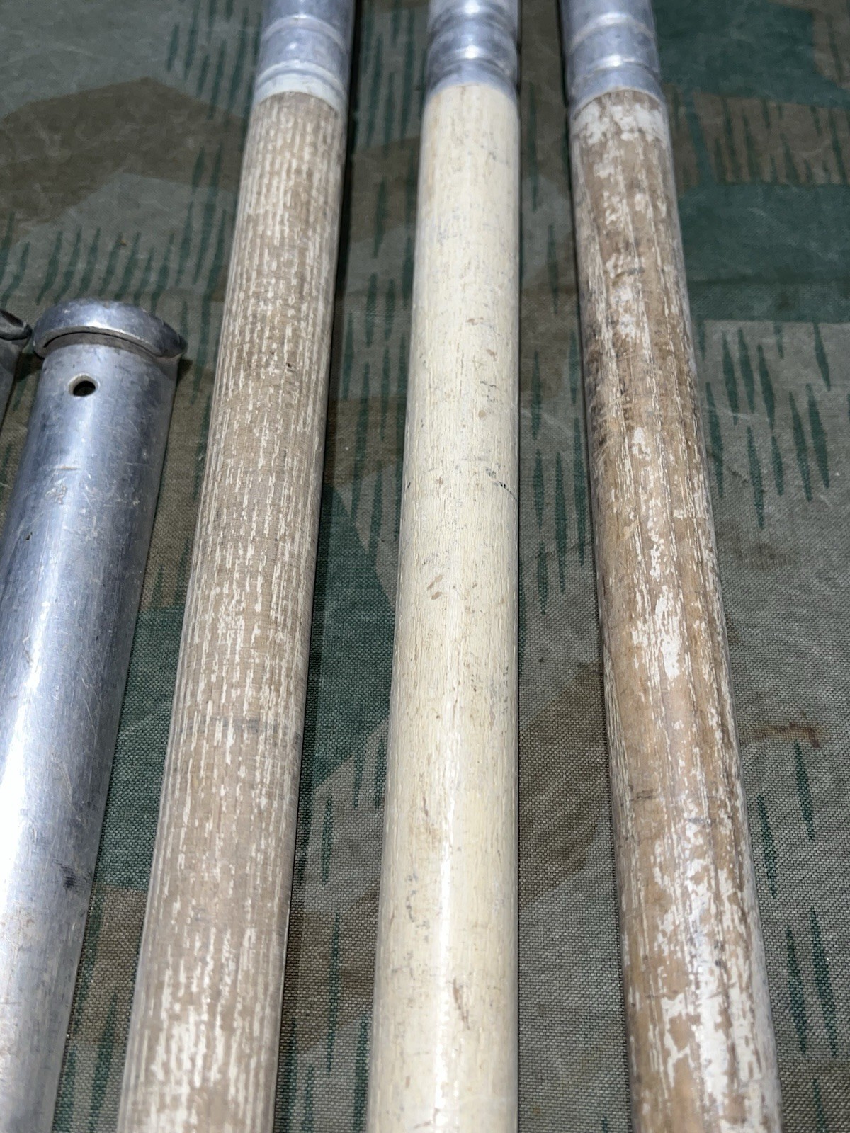 WW2 German Style / Swiss Zeltbahn Poncho Tent Stakes & Poles Set w/ Case - Image 12