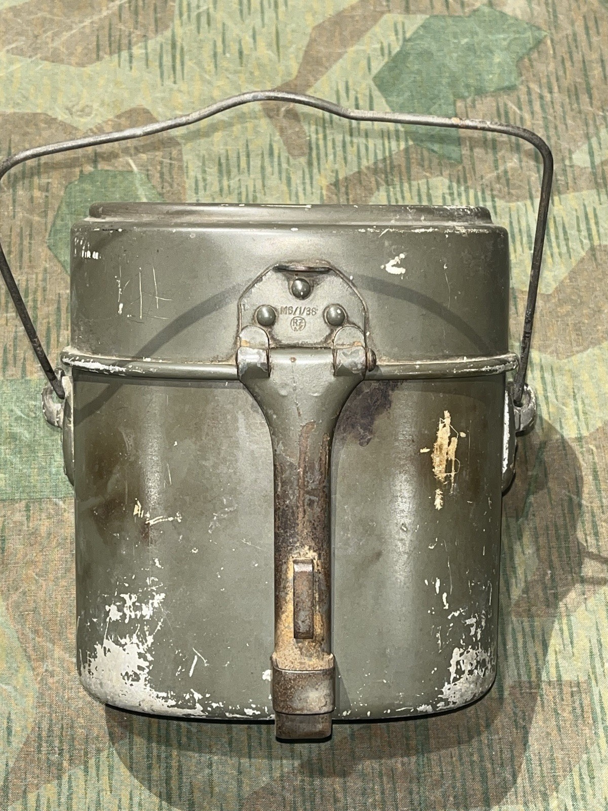 Original WW2 German M1910 Style Mess Tin Kit Marked RZM 39 Matching