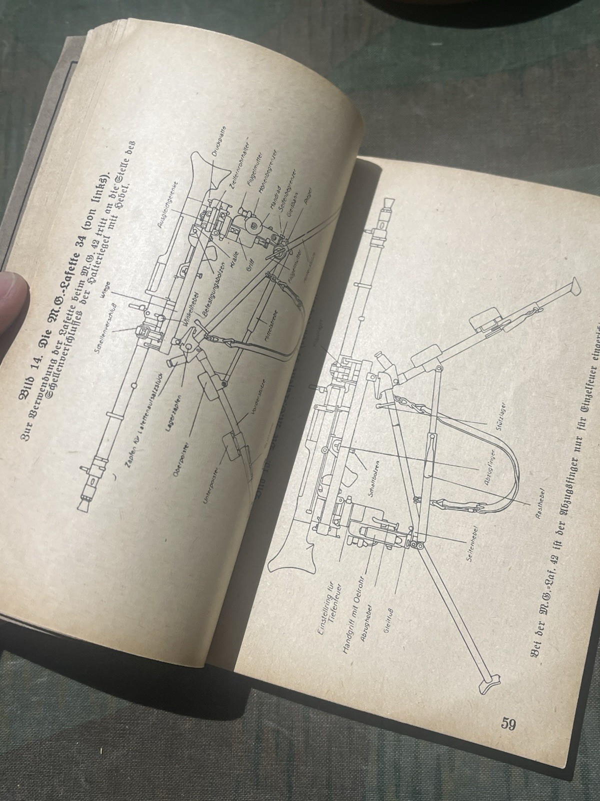 Original WW2 German Mg34 & Mg42 Handbook Manual Schematics w/ Pics 1944 Dated - Image 19
