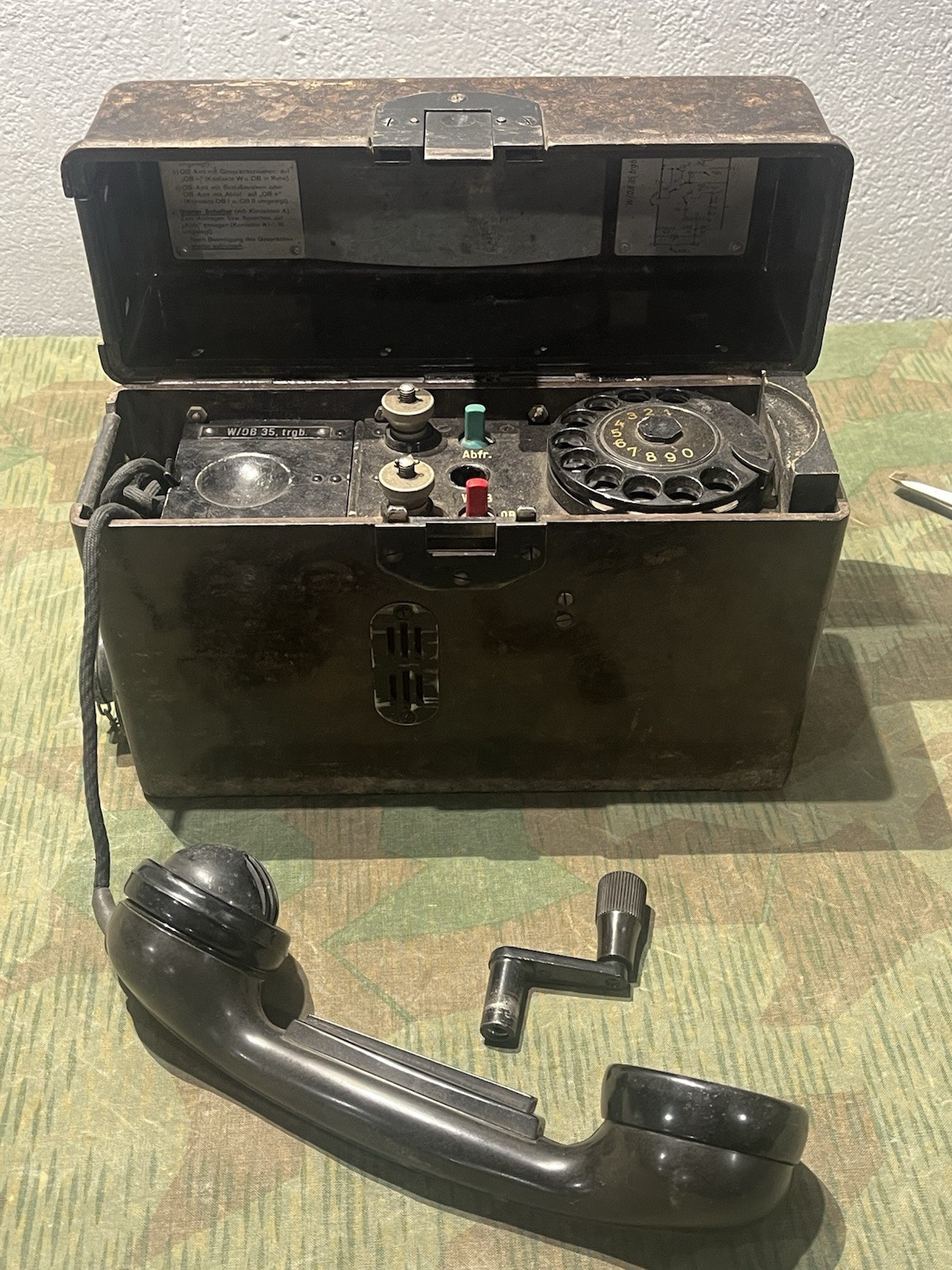Original WW2 German Reichsbahn Field Telephone Ob35 / FF33 Dial Unit Marked
