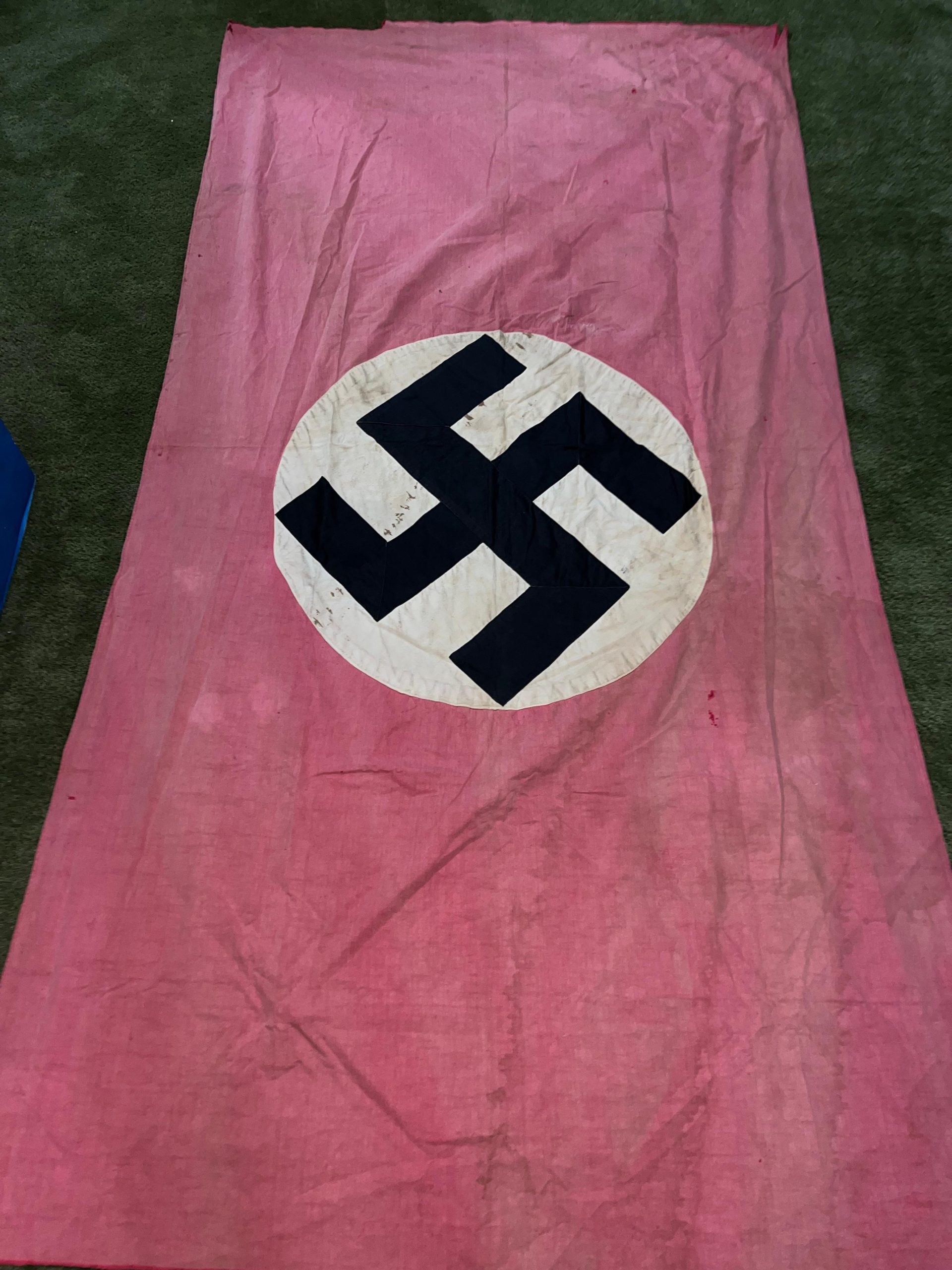 Original WW2 German NSDAP Building Banner / Flag 7-1/2ft x 4ft